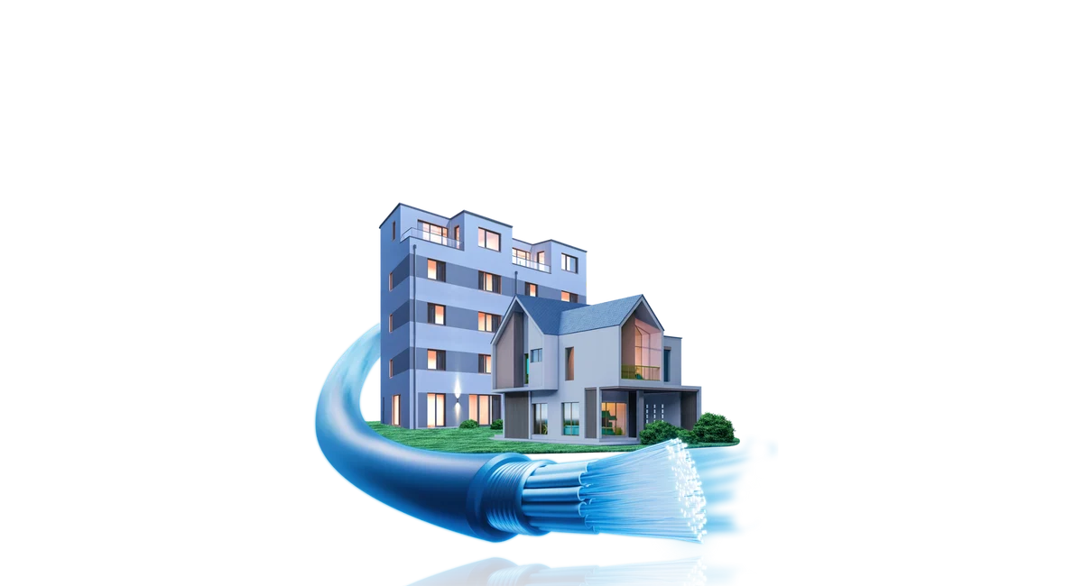 einfamilienhaus mit glasfaserkabel